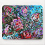 Abstract roses in red and turqoise - mousepad