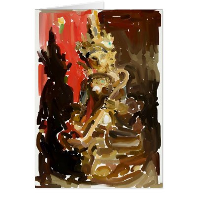 Abstract Saraswati Greeting Card by Wonderlane