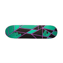 Abstract shattered skateboard deck