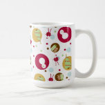 Abstract Snowman and Tree Circles mugs