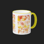 Abstract Spiral Coffee Mug Yellow mugs
