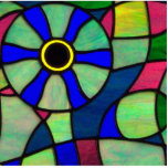 Abstract stained glass Chameleon eye photo sculptures