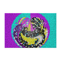 Abstract Stained Glass Embrace Canvas Print