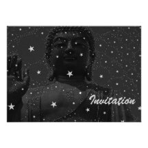 abstract  star constellations Praying Buddha Zen Personalized Announcements