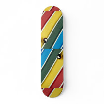 Abstract Steel ball and rods on multicolored acryl Skateboard Deck