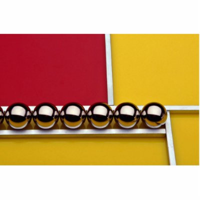 Abstract Steel balls and rods on red and yellow ac Cut Outs by inspirelove