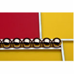 Abstract Steel balls and rods on red and yellow ac photo sculptures