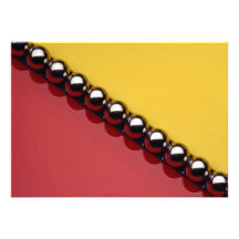 Abstract Steel balls on red and yellow acrylic Personalized Invites