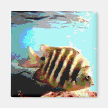 Abstract Striped Fish Magnet
