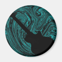 Abstract Swirls Guitar Magnet, Teal