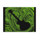 Abstract Swirls Guitar Postcard, Green