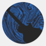 Abstract Swirls Guitar Stickers, Blue