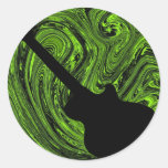 Abstract Swirls Guitar Stickers, Green