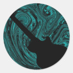 Abstract Swirls Guitar Stickers, Teal