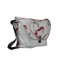 Abstract Swirls in Red and Cream Rickshaw Messenge Courier Bags