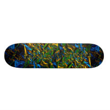 Abstract Tinfoil, lit by colour lamps Skate Board