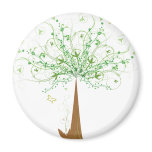 Abstract Tree and Butterflies Magnet