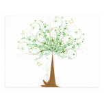 Abstract Tree and Butterflies Post Cards