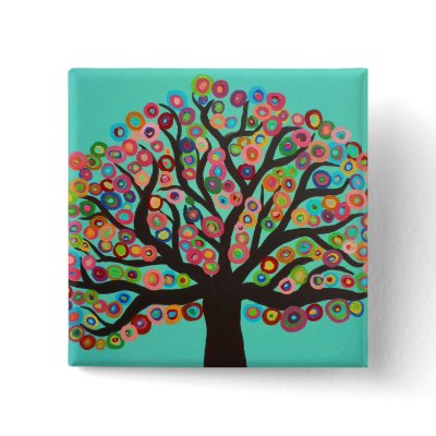 Abstract Tree Badge Pinback Button by louisemead