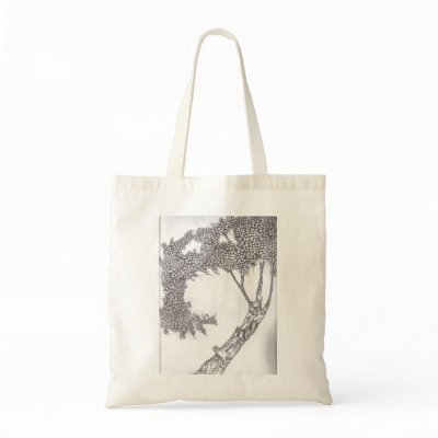 Abstract Tree Drawing with birds on a bag by reginawarriner