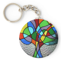 Abstract Tree of Life Keyring Key Chain
