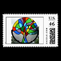 Abstract Tree of Life Postage Stamp