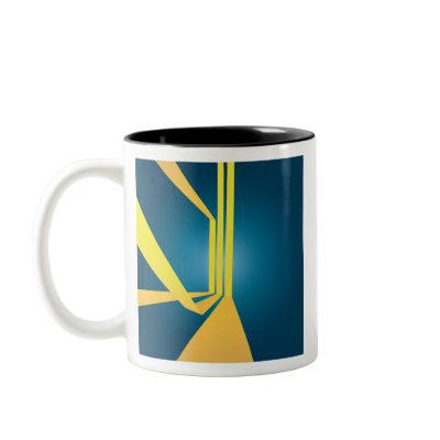 Abstract Triple Yellow Stripes Layout Mugs by graficallyminded