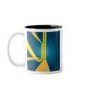 Abstract Triple Yellow Stripes Layout Mugs