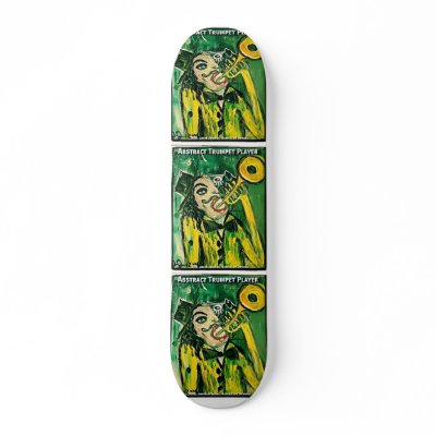 ABSTRACT TRUMPET PLAYER SKATE BOARDS by nocklist