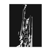 Abstract Trumpet Silhouette Postcard
