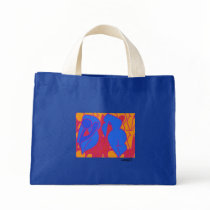 Abstract twin nudes, blue- bag
