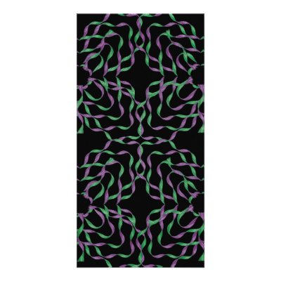 Abstract Twisting Ribbons Green Purple Bookmark by RossiCards
