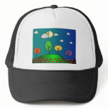 Abstract Valleys, Hills and Trees Landscape Mesh Hats