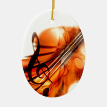 Abstract Violin Art Christmas Tree Ornaments