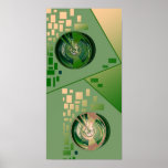 Abstract Wall Decor Green Poster