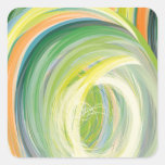 Abstract Washing Machine Rainbow Square Stickers