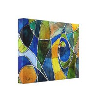Abstract Watercolor Pen & Ink Gallery Wrap Canvas