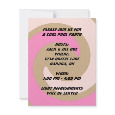 ABSTRACT WAVE Retro POOL Beach Party Invitation by nostalgicjourney
