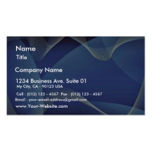 Abstract Waves On A Blue Background Business Card
