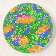 abstract whimsy beverage coasters