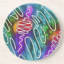 abstract whimsy drink coasters