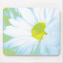 Abstract White Floral Mousepad