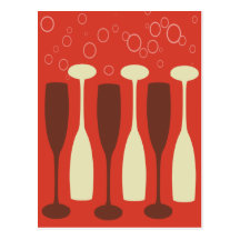 Abstract Wine glass design Post Cards