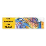 Abstract with Fish Against the Stream bumper stickers
