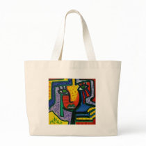 Abstract Wood painting Canvas Bags