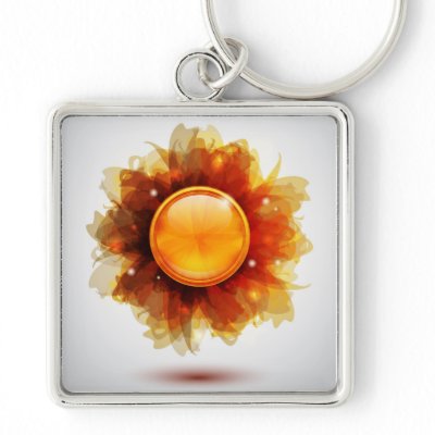 Abstract yellow flower keychain by PurpleAndSparkle