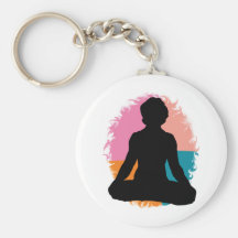 Abstract Yoga Girl Key Chains