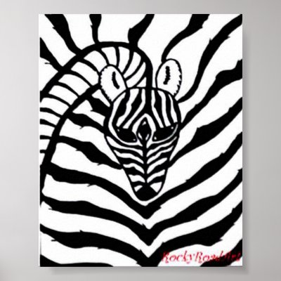 Abstract Zebra Poster by rockyroadart