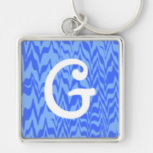 Abstract ZigZag Swirl Keychains