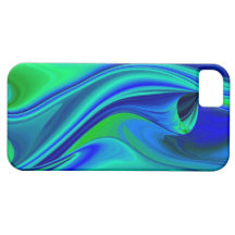 abstractly in green blue purple iPhone 5 etui